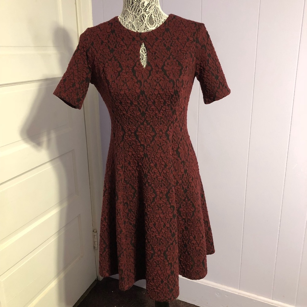 Burgundy pattern dress